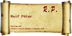 Reif Péter névjegykártya
